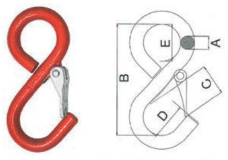 S-образный крюк с предохранителем и замкнутым концом
